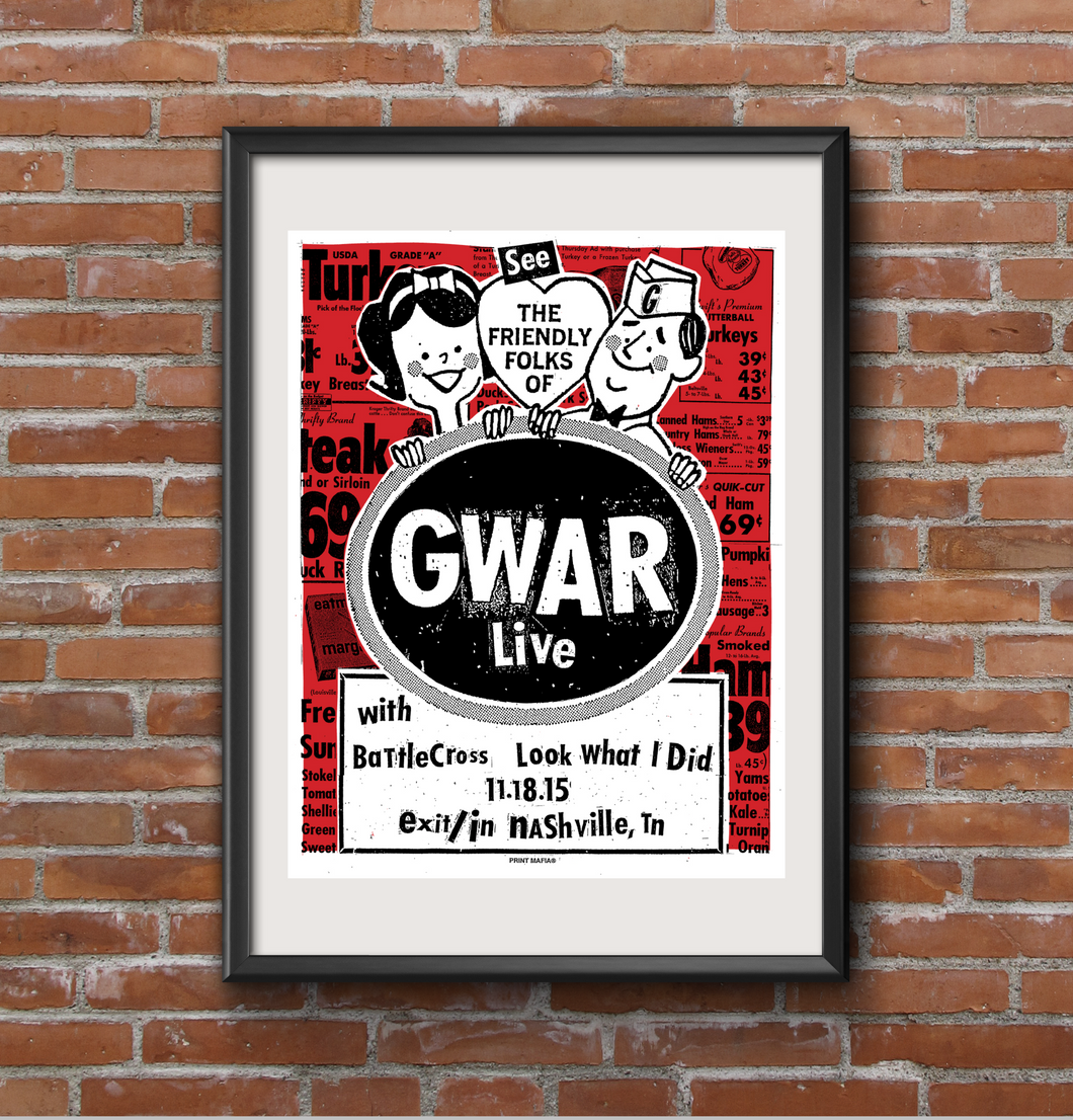 Gwar live screen print Exit/In