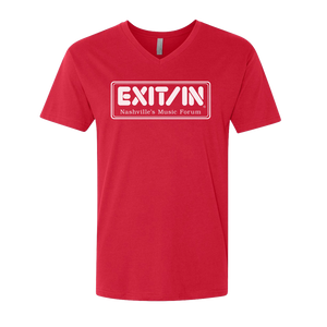 Red logo v-neck tee Exit/In