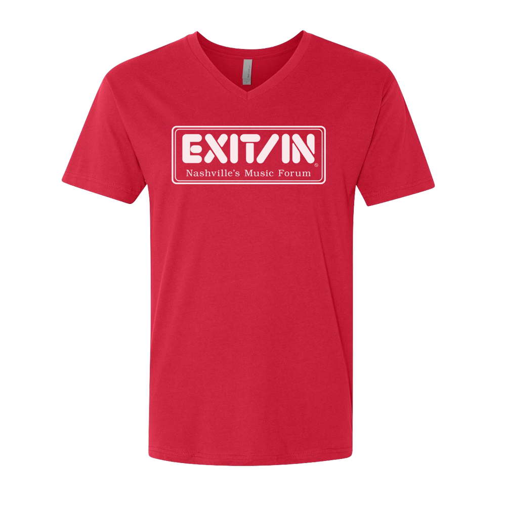 Red logo v-neck tee Exit/In